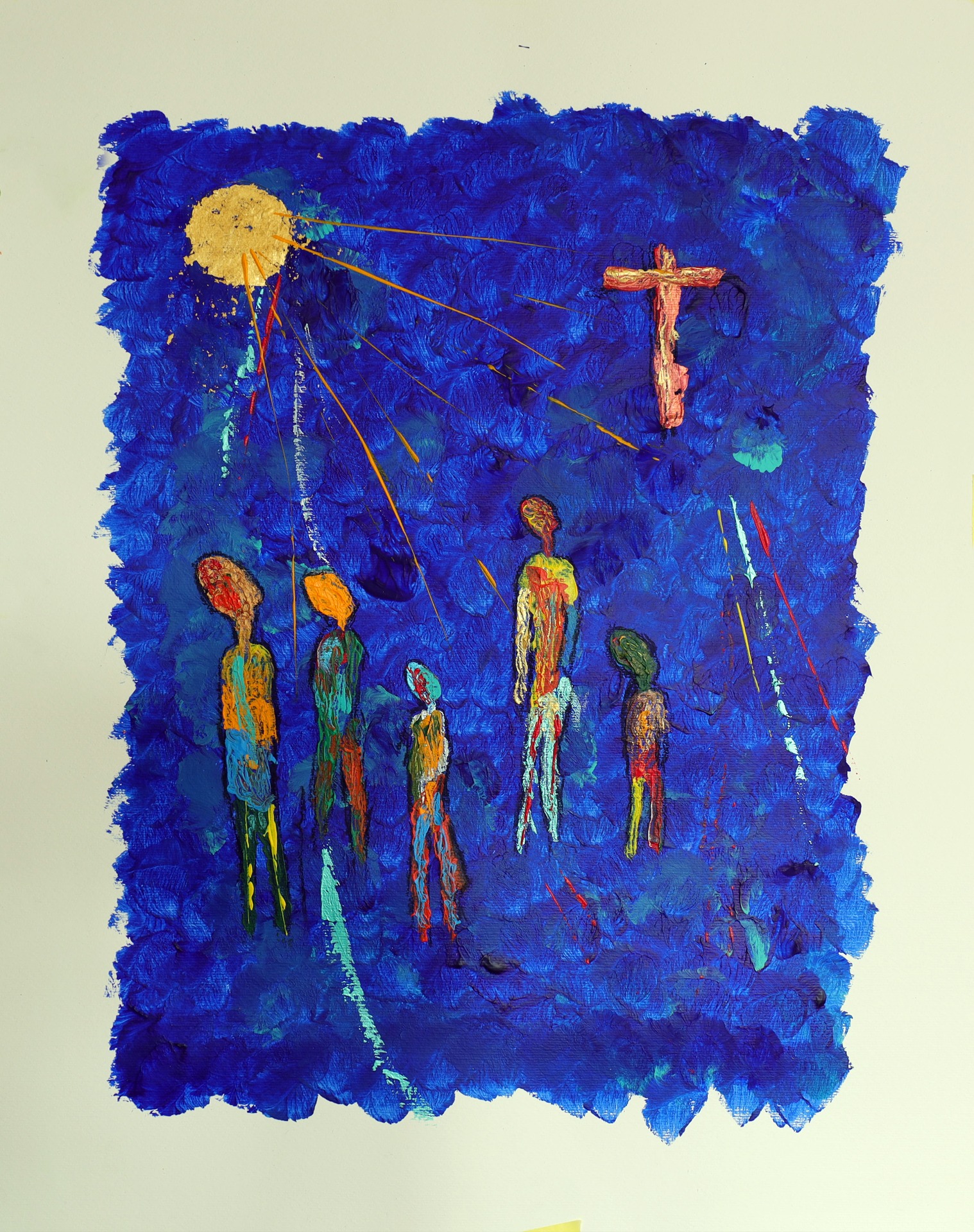 FORGIVE. Akryl på  paper. 35 x 50 cm. 