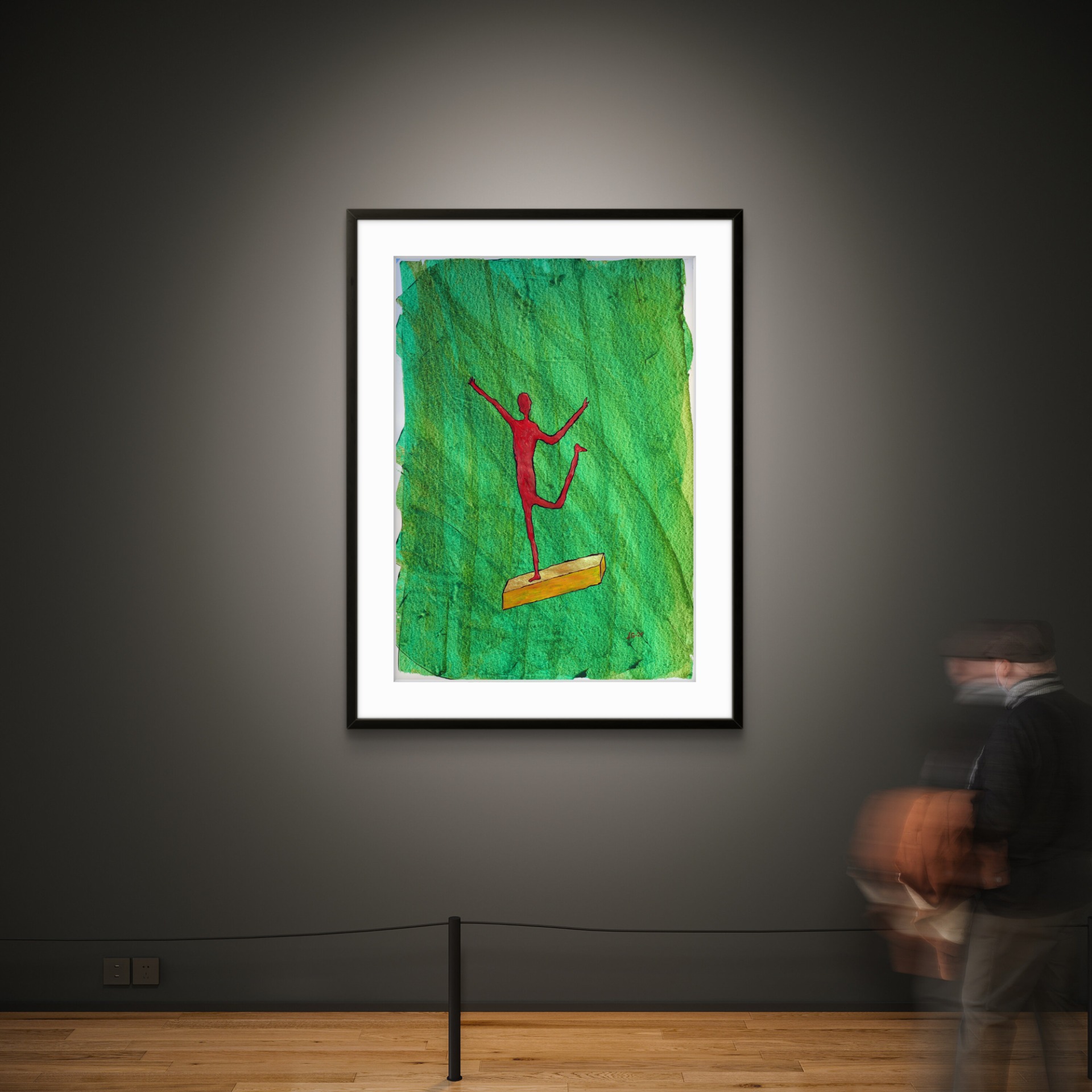 BALANCE. Akryl på papir.  50 x 70 cm.   1200,-