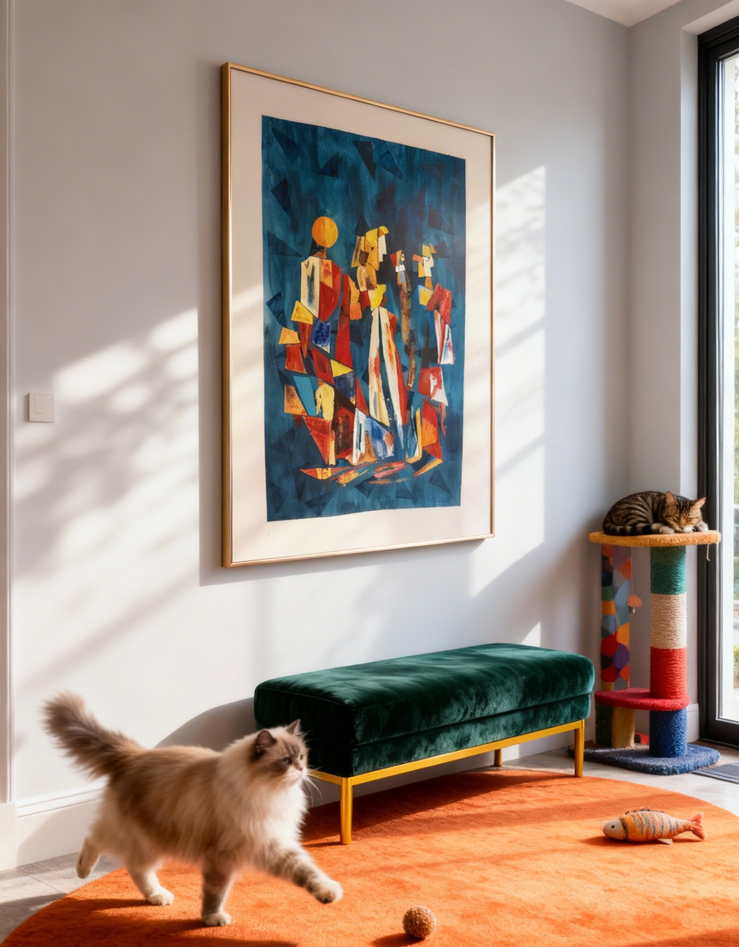 TOGETHER IN PEACES.  Akryl på papir.  70 x 100 cm.   